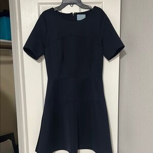 CeCe Blue A-Line Mini Dress with Crew Neck